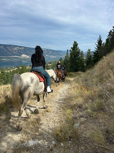 Our horseback riding trails offer spectacular views of Lake Okanagan and the Okanagan Valley.
